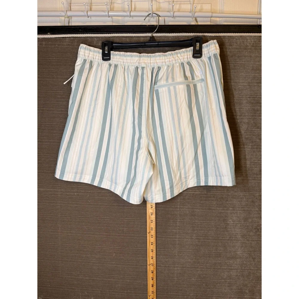 VRST Mens Board Shorts Blue White Striped Mesh Lined shorts Size L 5